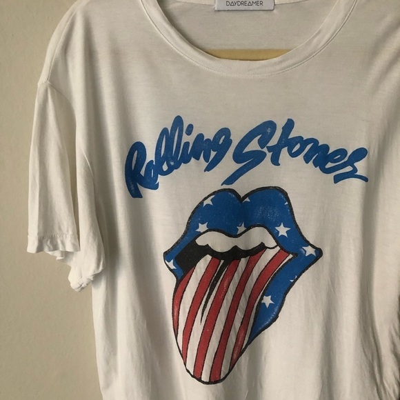 Daydreamer Rolling Stones Stars And Stripes Boyfriend Tee Small - Picture 5 of 10